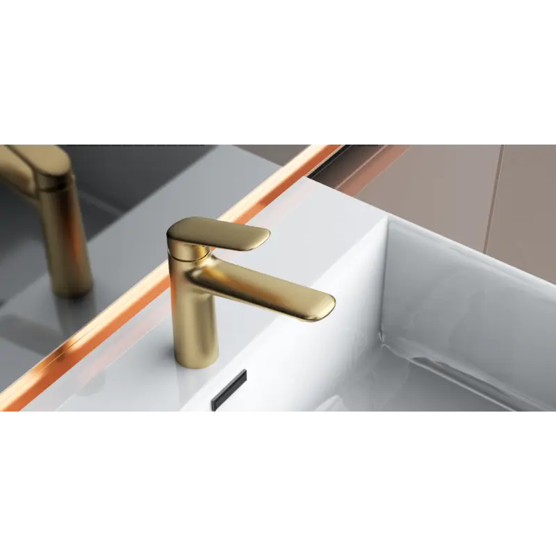 ก๊อกอ่างล้างหน้าแบบน้ำตกหลุมเดียวสำหรับอ่างล้างจานในห้องน้ำ